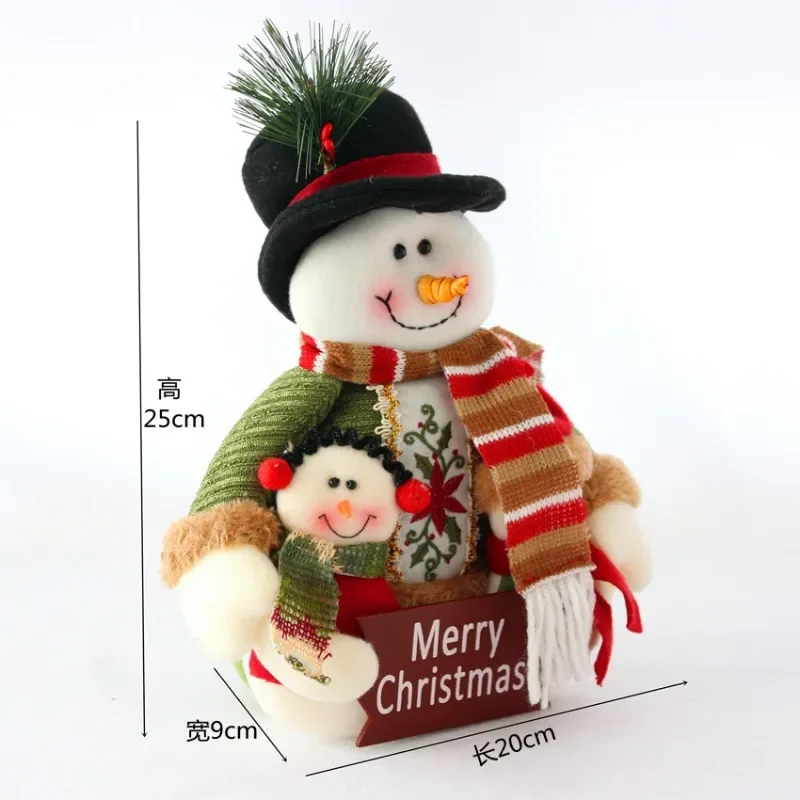 2025 New 12-inch Plush Snowman Decor - Soft Tabletop Winter Decoration for Office/Home, Festive Christmas Centerpiece with