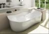 2050x880x630mm Solid Surface Stone Acrylic Bathtub Freestanding Floor Mounted Integrated Corian Tub WD012A 4