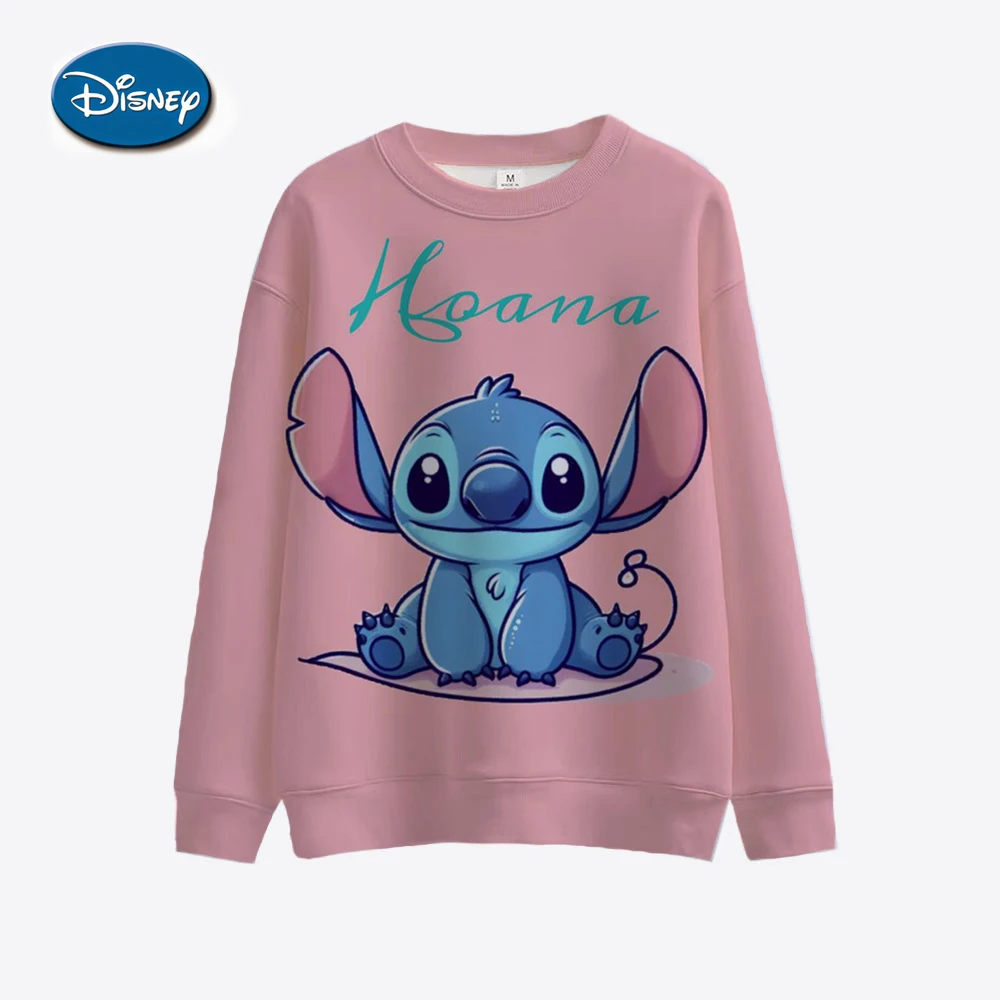 thumbnail image 1 of Sudadera con capucha de cuello redondo con estampado de Stitch de Disney nueva de 2024 para mujer, estética para estudiantes, animación, Stitch, blusa estampada para mujer, 1 of 5