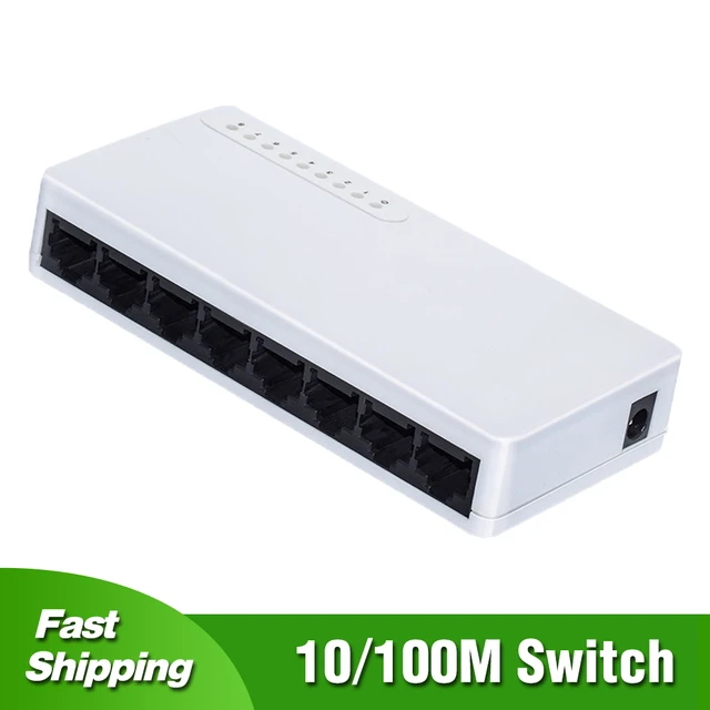 2Port RJ45 Gigabit Ethernet RJ45 Network Switch Splitter Selector Box  100M/1000M 
