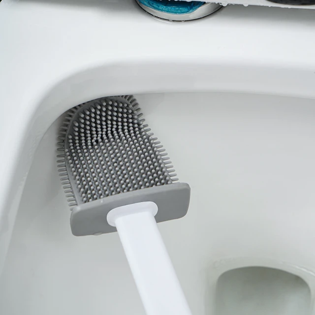 2 -Ből Lélegző Wc Kefe Szilikon Hosszú Fogantyú -Tisztító Falra Szerelt Fürdőszobai Kiegészítők Szerszámok - Image 5