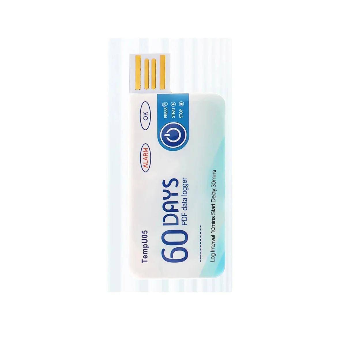 

TempU05 Temperature Data Logger 60 Days Disposable Temperature Analyzer PDF USB
