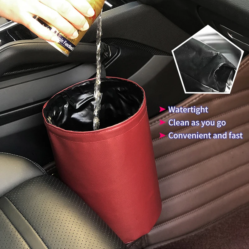 Foldable Car Trash Can Car Storage Busket Interior Rubbish Container Waste Organizer Holder Waterproof Garbage Auto Accessories car storage bag car trash can