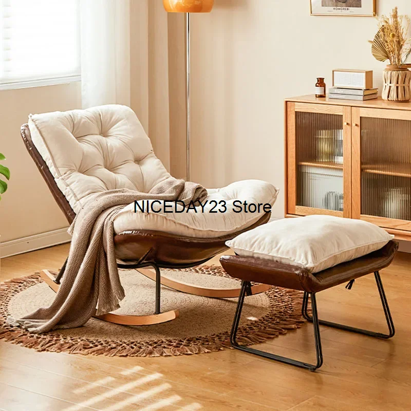 

Beaty Recliner Adults Chair Living Room Nordic Mobile Puffs Rocking Chair Ergonomic Comfy Relax Chaise Lounges Home Furniture