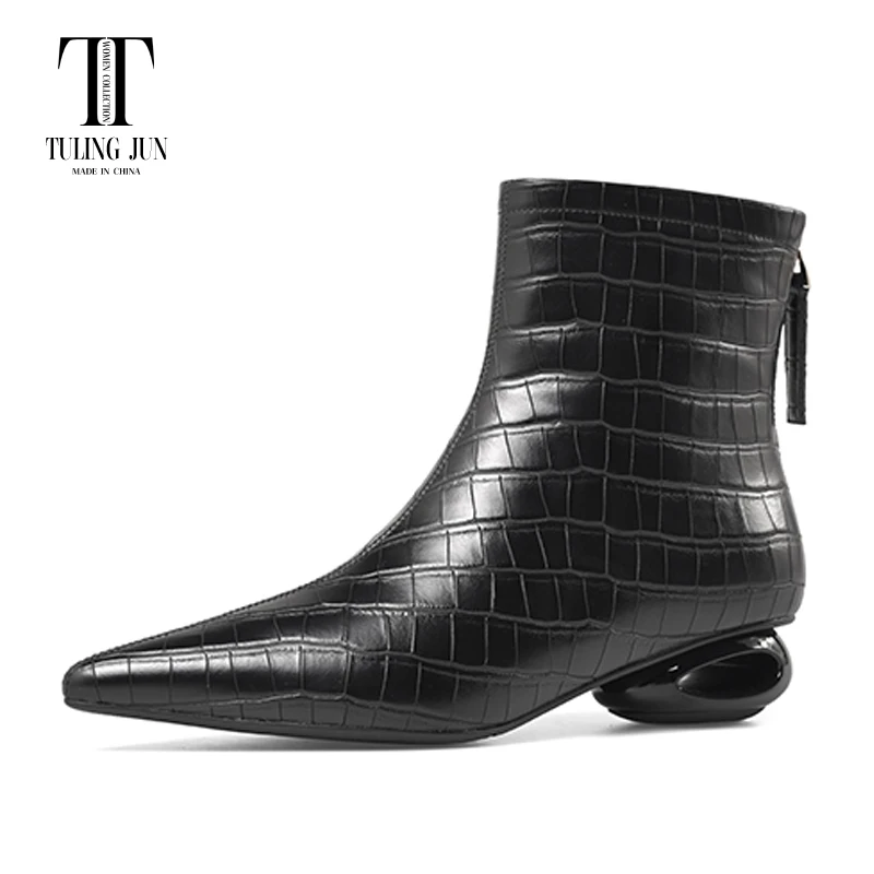 

TULING JUN 2023 New Autumn Winter Women's Boots Pointed Toe Strange Low Heel Fashion Comfort Minimal Luxury Shoes For Women L