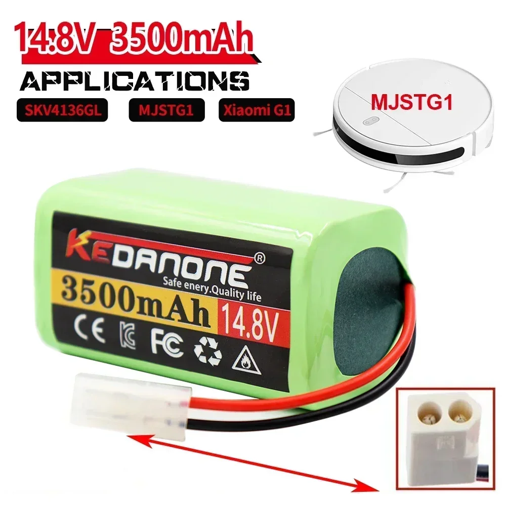 

New 14.8V 4000mAh H18650CH-4S1P Li-ion Battery Pack For XIAOMI MIJIA Mi Robot Vacuum-Mop Essential G1 MJSTG1, SKV4136GL R30 R35