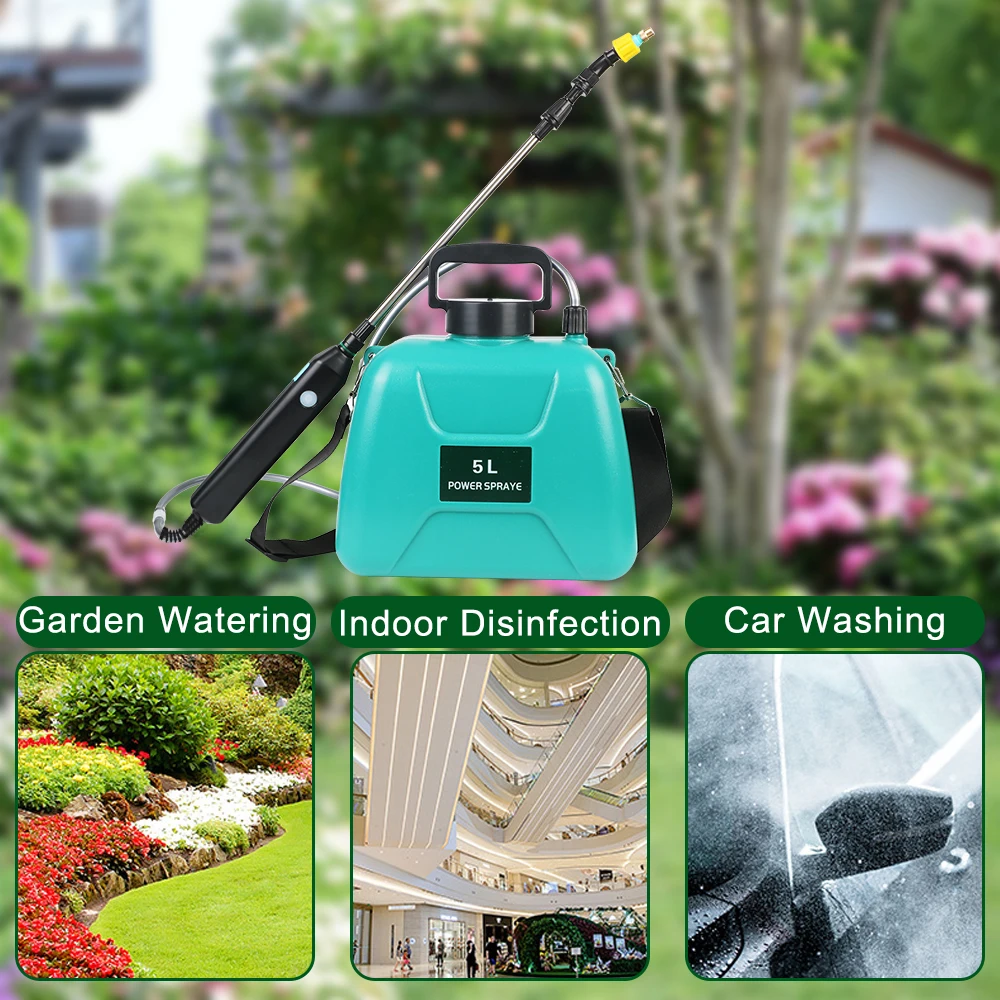 Electric Sprayer Automatic Spray Gun Garden Plant Mister USB Rechargeable Irrigation Tools Watering Can 5L Bucket Optional electric sprayer