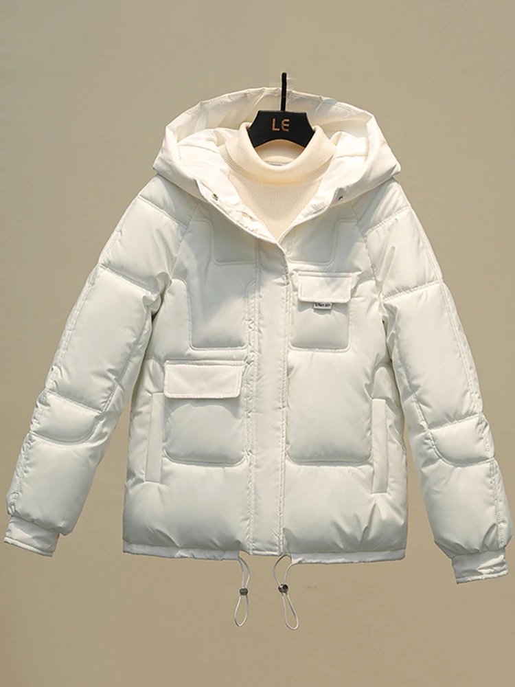 

Women's Hooded Loose Puffer Jackets Coat Women's Long-Sleeve Full-Zip Water-Resistant Packable Thickened Down Jacket C781