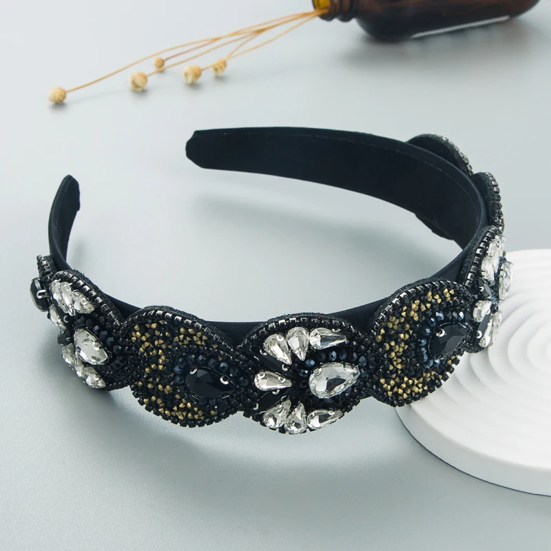 Fashion Retro Baroque Crystal Headband, Korean High-end Hair Accessories Korean Version Hair Band