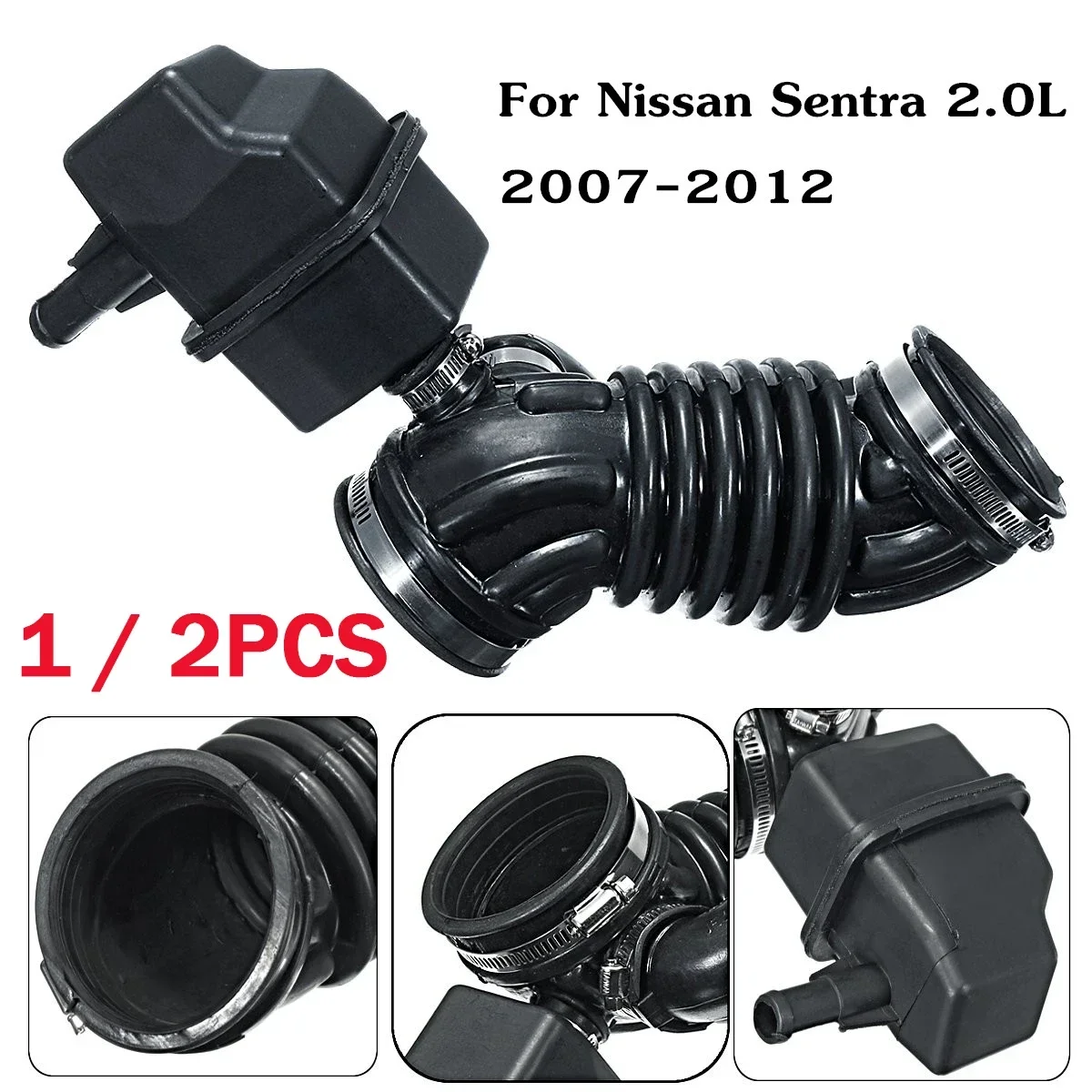 Engine Air Cleaner Intake Hose Engine Filter Air Flow Tube 16576ET00A EPDM for Nissan Sentra 2.0L 2007-2012 2pcs