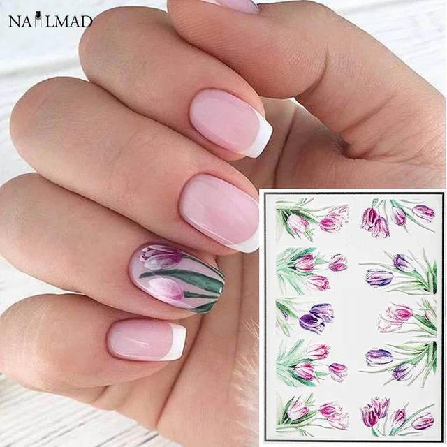 Stickers Nails Water Flowers  Sticker F Nail Flowers Design - 3d Flowers  Design Nail - Aliexpress