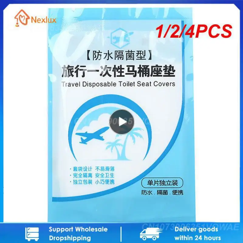 1/2/4PCS Portable Disposable Toilet Seat Cover Mat Safety Travel Camping Bathroom Toilet Paper Pad Waterproof Seat Mat Bathroom
