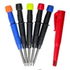 Solid Carpenter Pencil Set with Pen Cover, Deep Hole Mechanical Pencil With Built-In Pencil Sharpener for Carpenter Woodworking 2