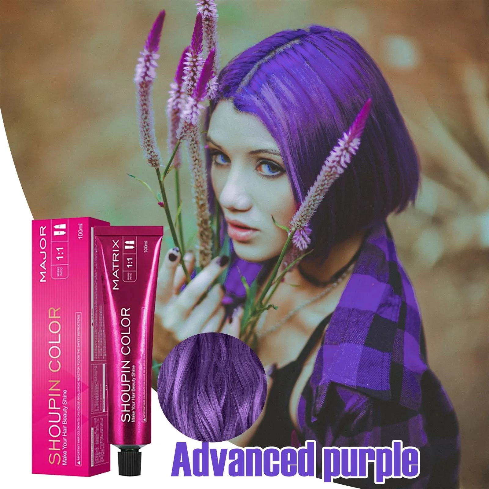 Hair Coloring Shampoo Micro T^ide Color Single Hair Blue And Black Color