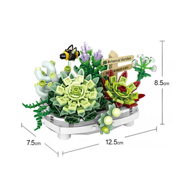 LOZ Eternal Flower Pink Sakura Cherry Tree Pot Plant 3D Model DIY Mini Blocks Bricks Building Toy for Children Gift  Build Moc 5