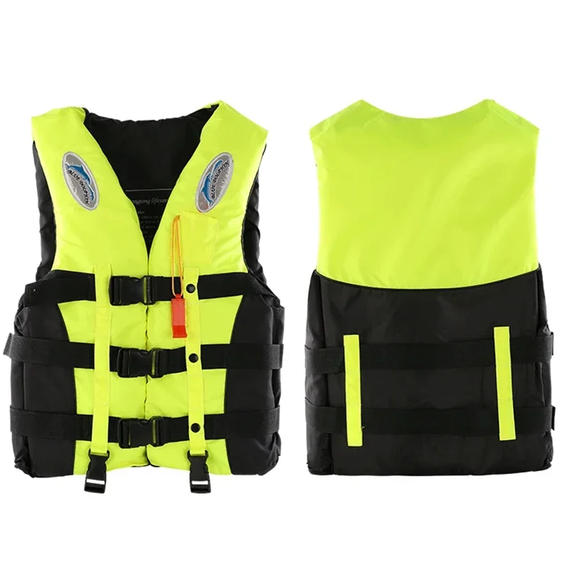 Outdoor Adult Swimming Life Jacket Adjustable Buoyancy Survival Suit Polyester Children Life Vest Whistle