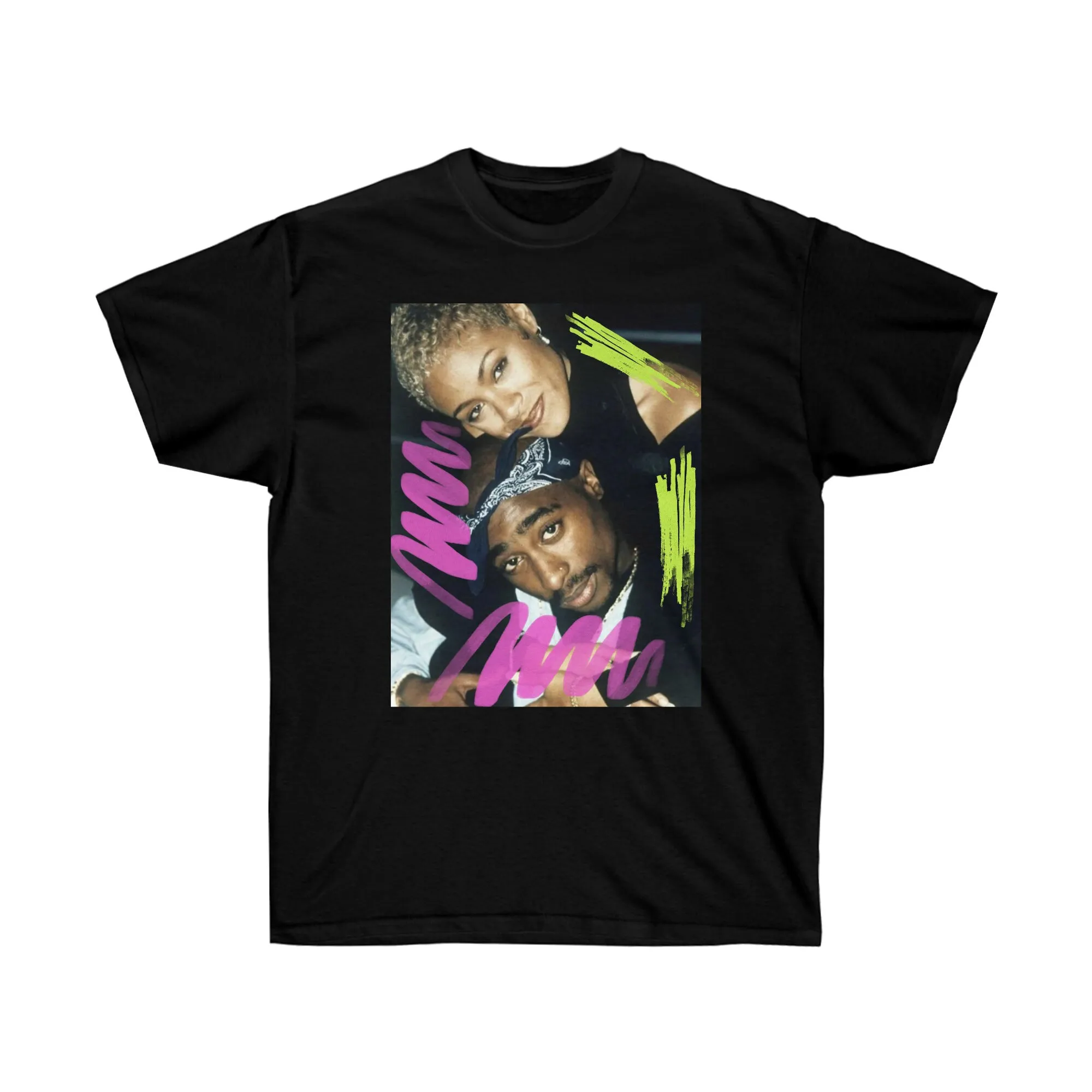 Tupac Shakur Jada Pinkett Smith Relazione Obiettivi Maglietta Ultra Cotone Maniche Lunghe O Corte