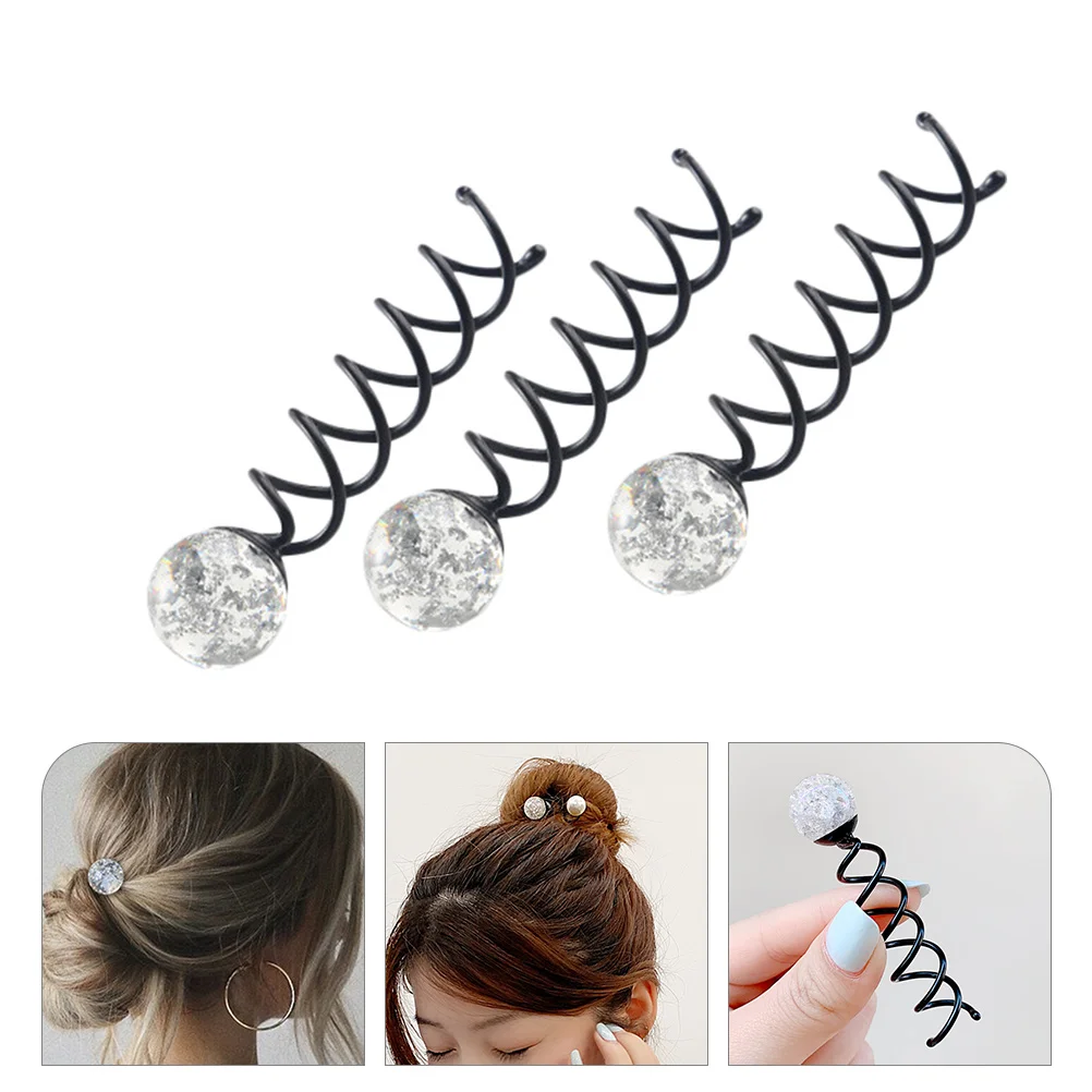 

3Pcs Spiral Hair Pin Spiral Hair Claw Clips Bun Pin Clip Hair Styling Tools for Women Girls