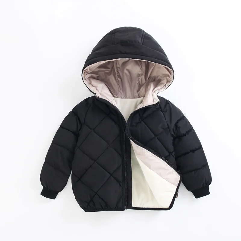 Kids Quilted Hooded Puffer Jacket Girls Boys Winter Warm Coat Multi - Color