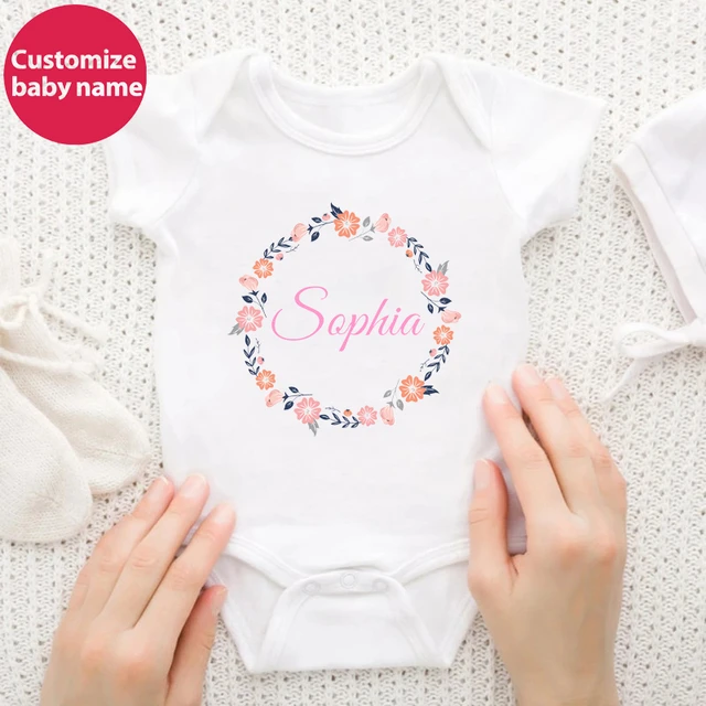 Baby Girl Name Romper Pregnancy Announcement Personalized Baby Jumpsuit  Custom Name Rompers Bodysuit Girls Clothes - AliExpress
