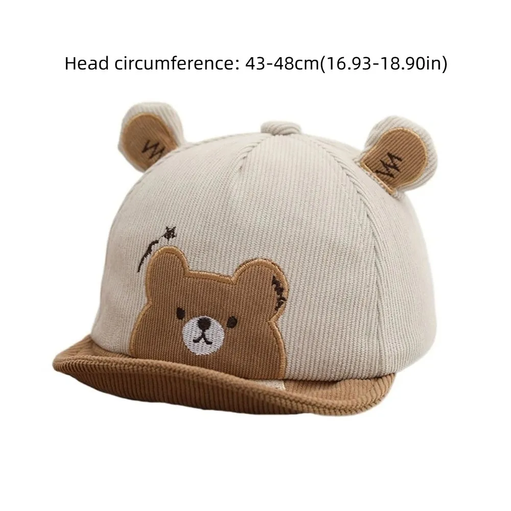 Sweet Cotton Infant Bucket Hat Wide Brim Cartoon Bear Baby Sunhat Kawaii Sunscreen Newborn Flat Cap Toddle