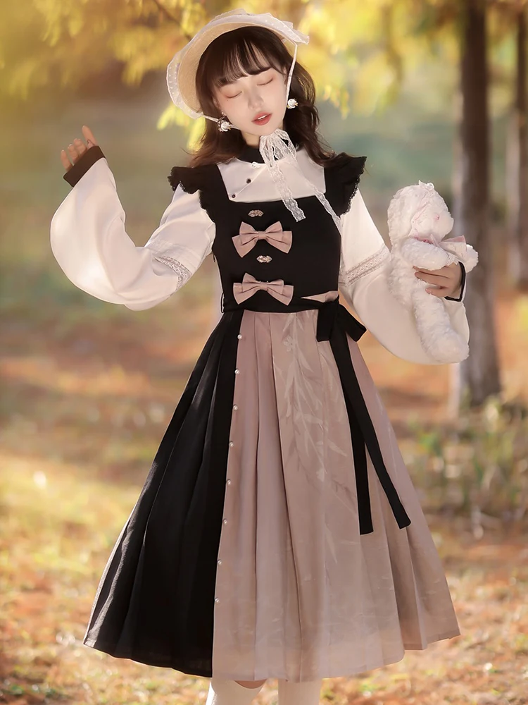 

Оригинальное повседневное платье принцессы в стиле "Лолита", элегантное классическое платье в национальном стиле Cla, милое винтажное платье в стиле «лолита» для чайной вечеринки, набор из 2 предметов