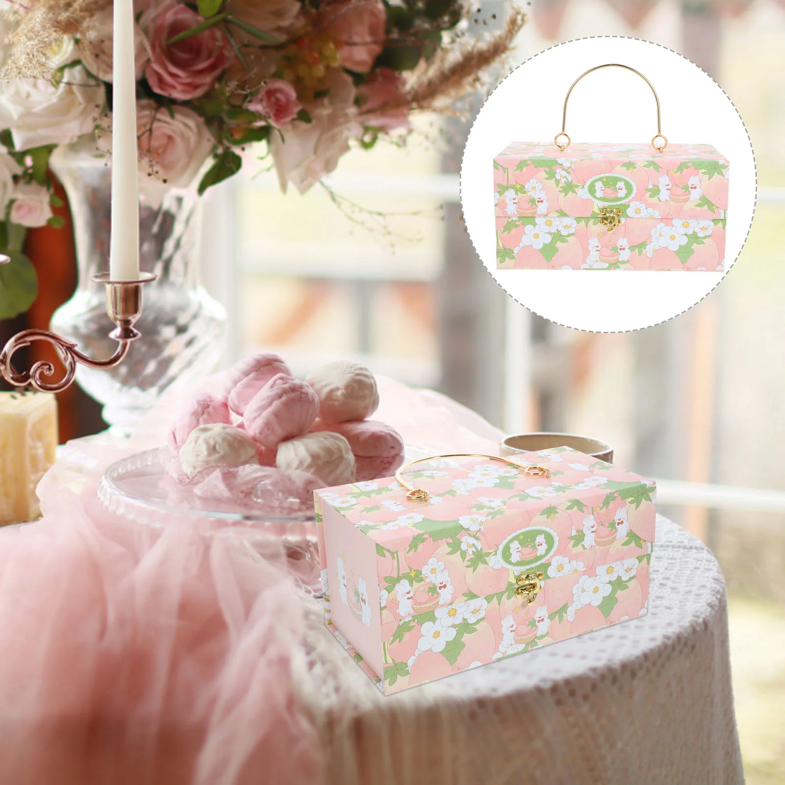 

Gift Packing Box with Handle Portable Gift Box Gift Storage Box Gift Container