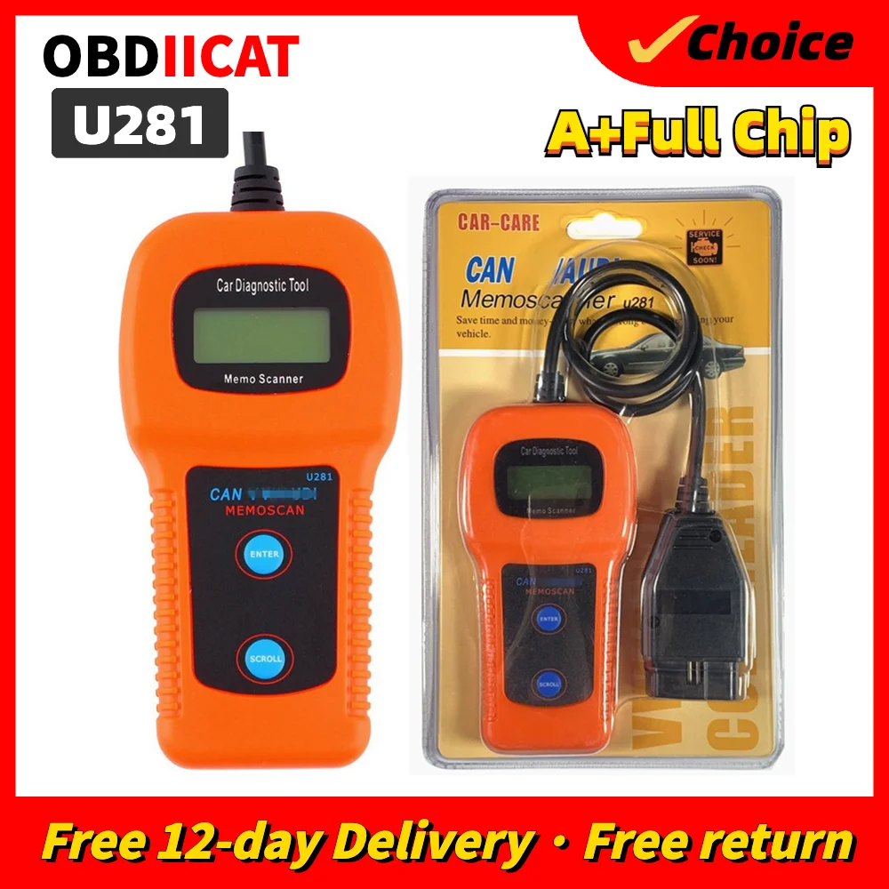 

OBD2 U281 EOBD Inspection Tools Code Reader CAN-BUS Diagnostic Scanner Auto U281 OBD 2 Scanner Code Reader Reset Tool U281 obd 2