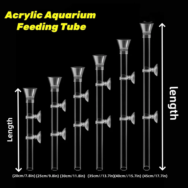 Acrylic Fish Shrimp Feeder Transparent Durable Assembled Feeding Tube Feeding Dish Tray Set
