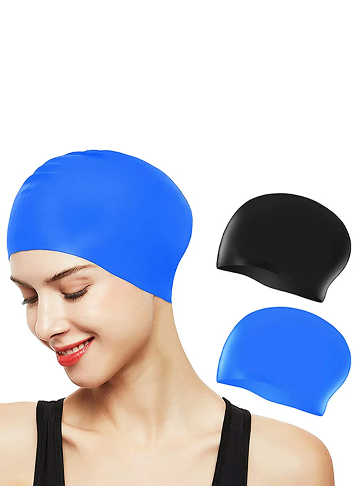 Adult Comfort Silicone Swimming Hat Waterproof and Anti slip Hair Protection for Women's Long Hair Special Swimming Hat 4