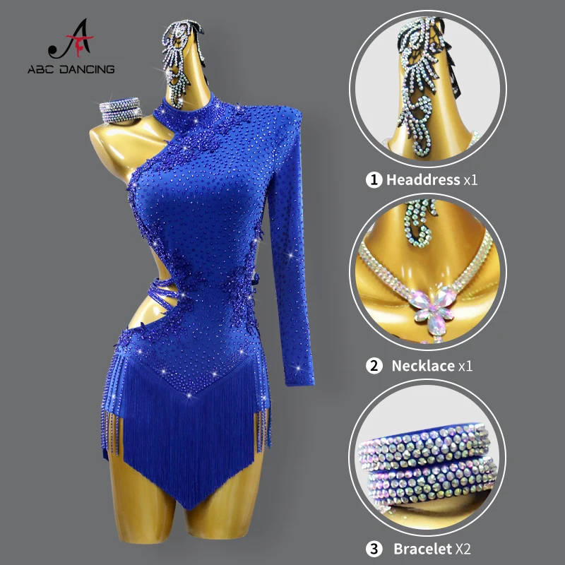 Blue Dress New Latin Dance Suit Party Costumes For Women Girls Competition Parties Ballroom Practice Dancewear Prom Clothes dance dress