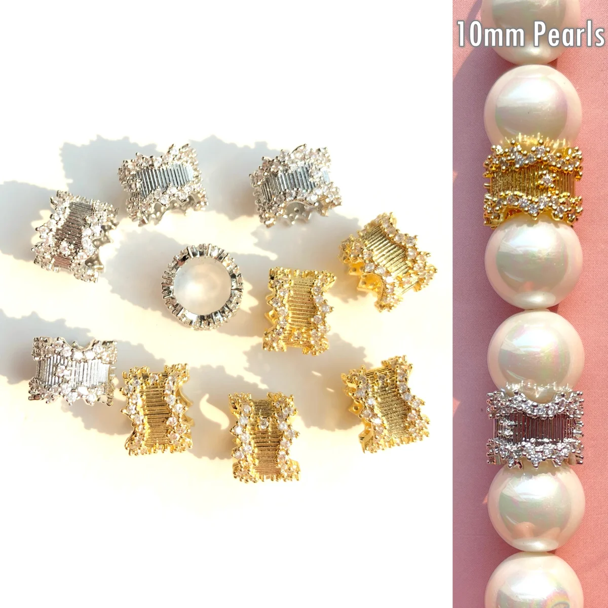 10 stücke Zirkonia Pflaster 10mm Rad Abstand halter großes Loch Rondelle Perlen für Frauen Armband Halskette Ohrring Schmuck machen Großhandel