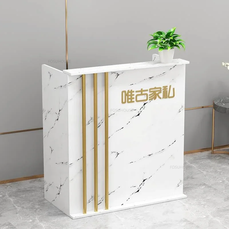 Nordic Front Desk Reception Desk for Beauty Salon Bar Table Cashier Counter Shop Small Clothing Store Cashier Office Furniture