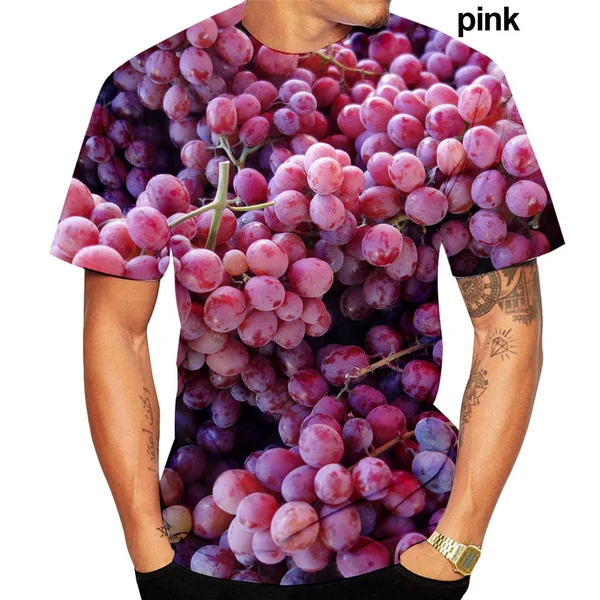 

2023 Fresh Fruit 3D Printed T-shirt Men's and Women's Fashion T-shirt Summer Casual Short-sleeved Shirt Top