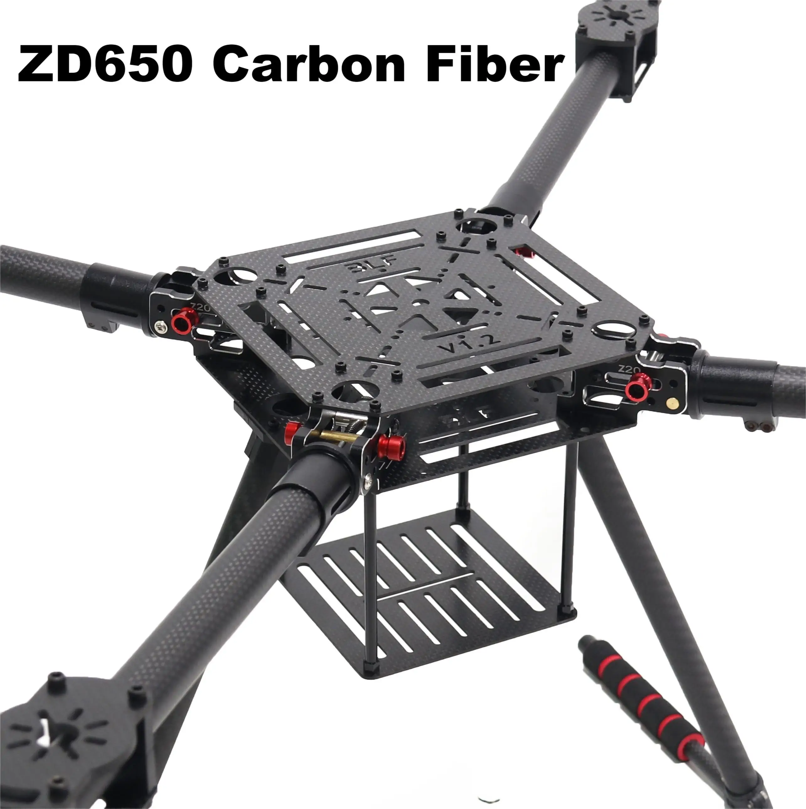 ZD650 650mm Carbon fiber Quadcopter Frame FPV Quad with Carbon Fiber Landing Ski