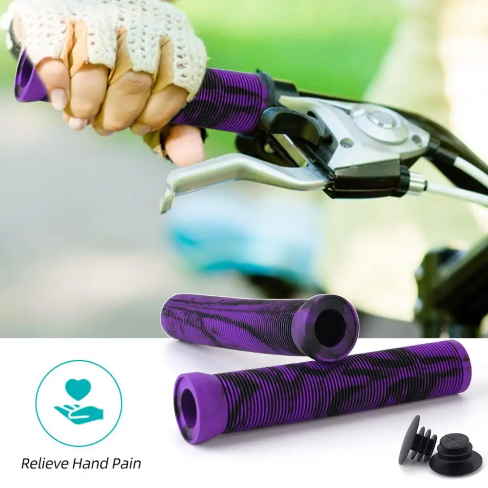 Bicycle Handlebar Grips with Handle Plug Comfortable Shock Absorption for Mtb Road Bike Scooters