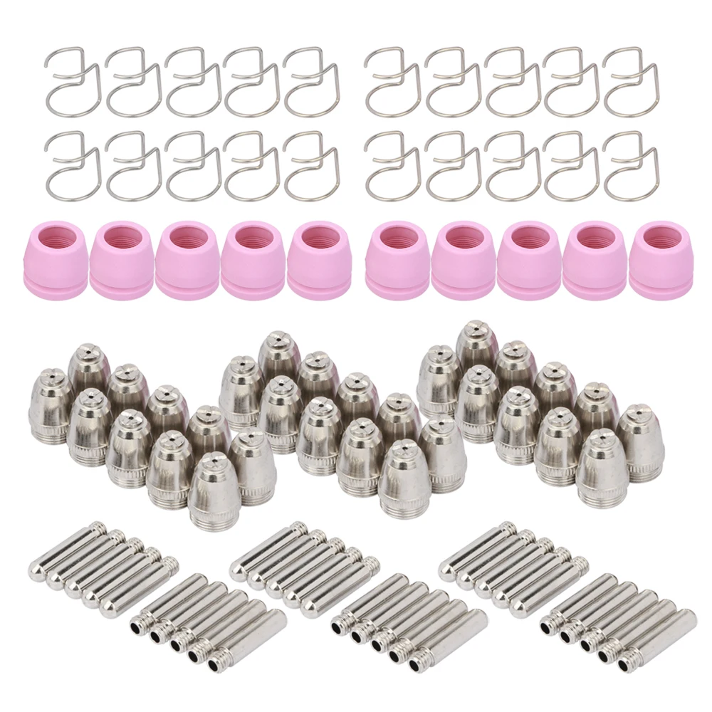 Gas Torch Welding Torch Plasma Cutter Electrodes Nozzles Welding Nozzle 90pcs Plasma Cutter 60A AG-60 AG60 Tip Electrode Consumable Accessories Kit of High Temperature Resistance