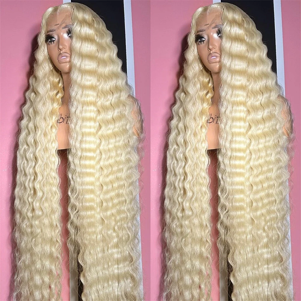 613 Hd Transparent lace human hair wig 13x6 13X4 Curly Lace Front Human Hair Wigs Deep Wave 40 inch Brazilian Frontal Wigs