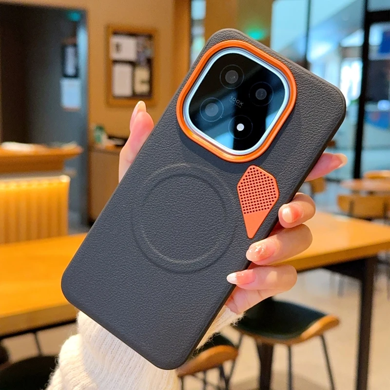 Premium Magnetic PU Leather Case with Lens Protection and Heat Dissipation