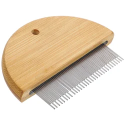 Wood Groom Cleaning Scrub Brush Deshedding Grooming Tool Professional Pet Wooden Metal Cleaning Scrub Brush