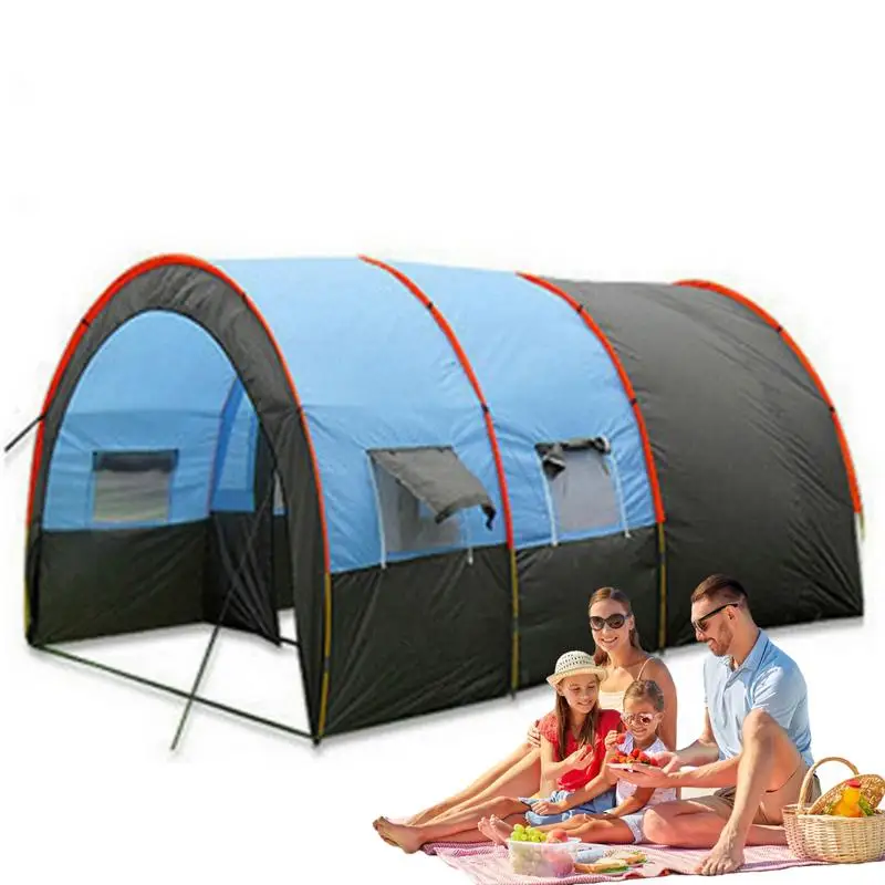 

Outdoor Camping Tunnel Tent Large Family Tent Trekking Tent Windproof Sun Protection Camping Tent Four Seasons Beach Travel Tent