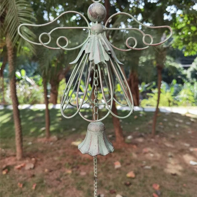 Vintage Wrought Iron Angel Multi Tubes Wind Chimes For Outside