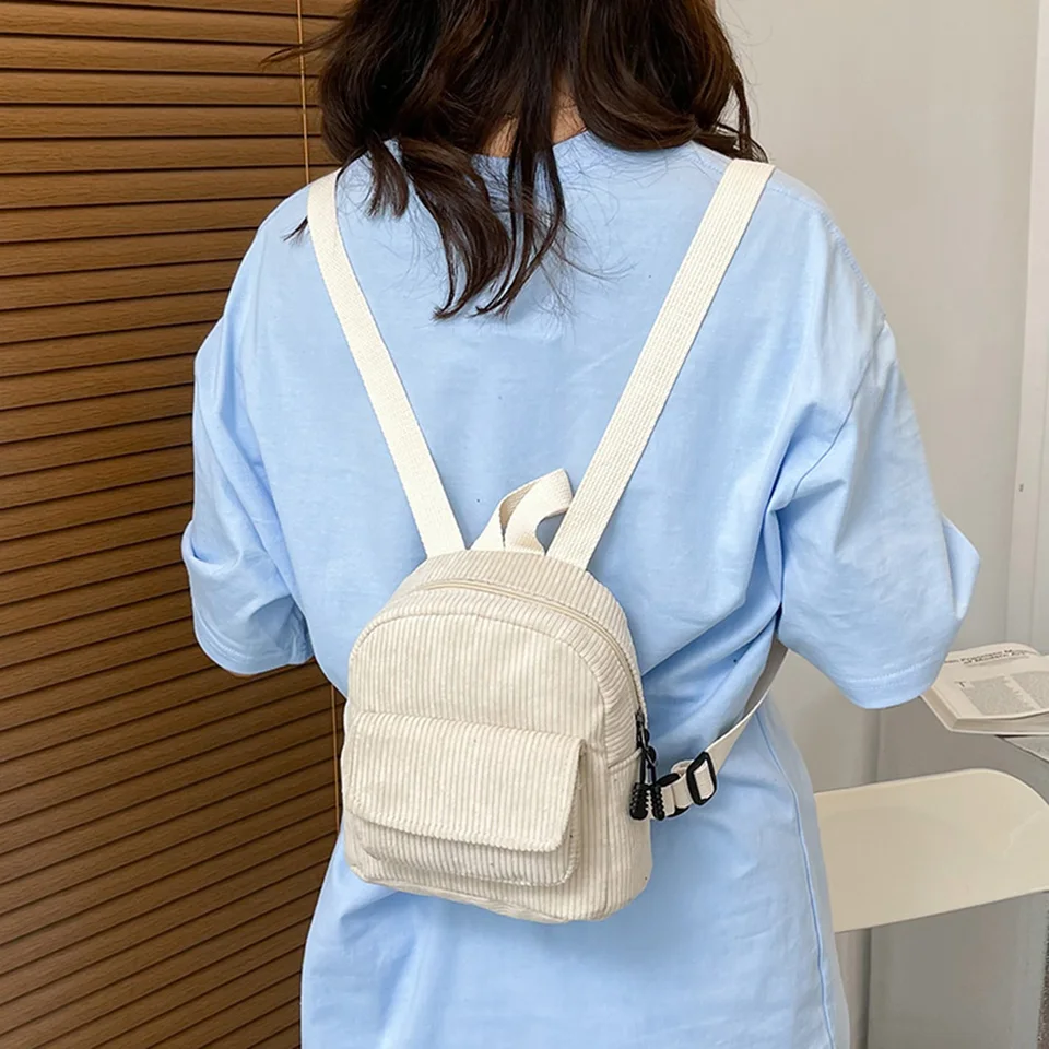 Lezehea Zaino in Velluto a Coste for Bambini,Mini Carino Zainetti per Bambini,Zainetto Peluche Animale da Bambina, Asilo Bambini Zaino (Bianco