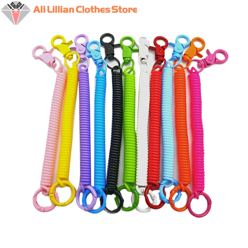 Lobster Clasp ID Card Holder Lanyard Keyring Anti-lost Spring Rope Retractable