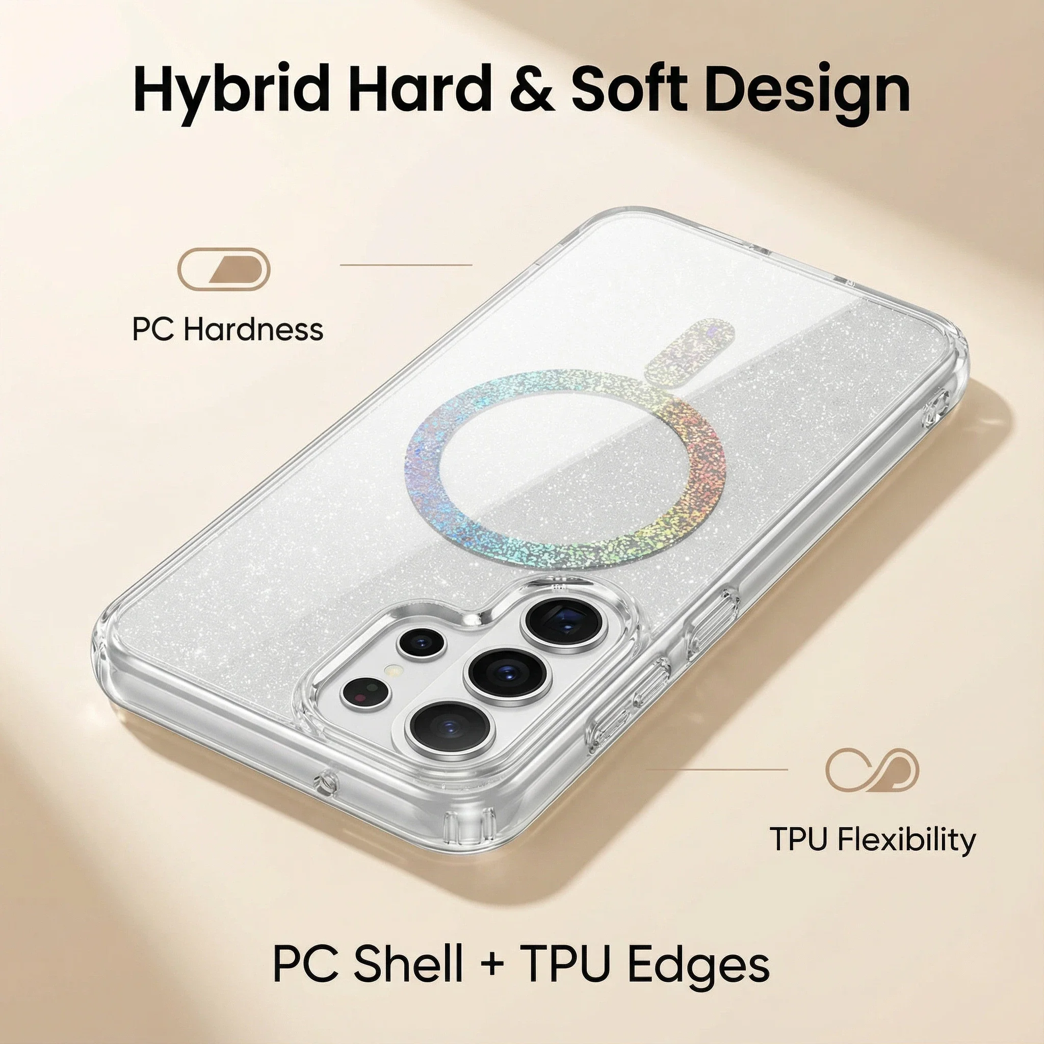Sparkling Star Transparent Magnetic Phone Case