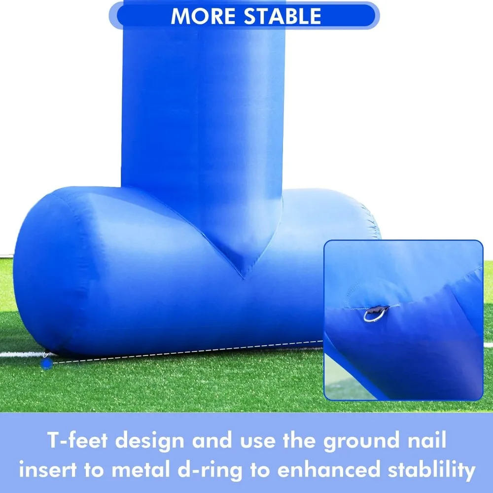 20ft Start Finish Line Inflatable Arch Blue with Powerful Blower, Hexagon Inflatable Archway for Race Outdoor Advertising Commer