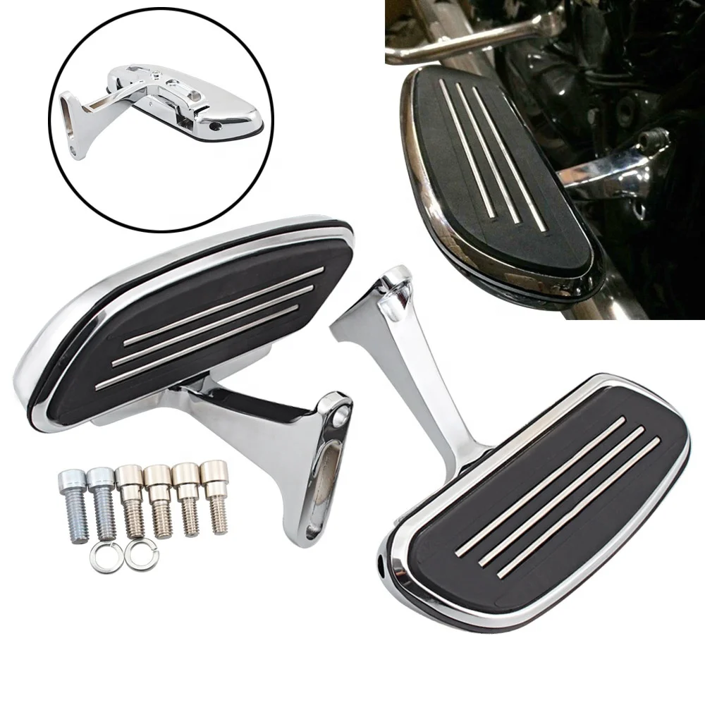 

Motorcycle Chrome Passenger Floorboard Mounting Brackets Foot Pegs Foldable Pedals Fit For Harley Touring 93-up