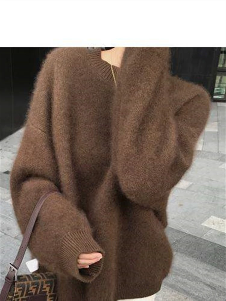 Getadme 10 Colors Pink Women Sweater Womens Winter Sweaters Pullover Female Knitting Overszie Long Sleeve Loose Knitted Outerwear White