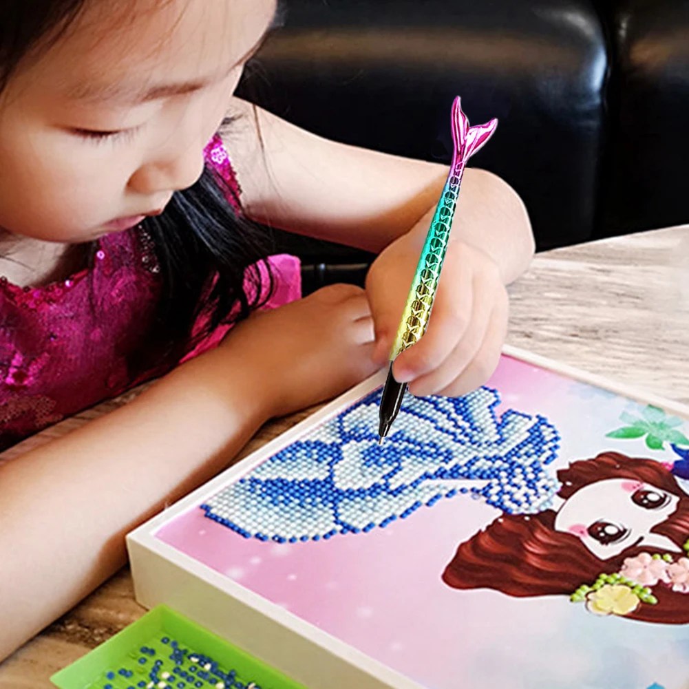 Diamond Painting Accessories Diamond Painting Pen 5D Diamond Point Drill Pen DIY Fish Tail Rhinestones Painting Cross Stitch Art Crafts Sewing Embroidery Tool