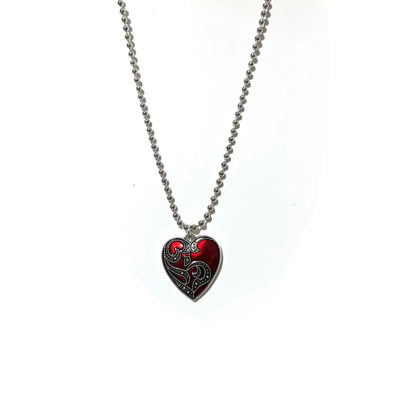 Collana Con Ciondolo A Cuore Rosso Per Donna Collana Da Donna Misteriosa Gotica A Forma Di Cuore Con Gioielli Di Halloween Per Ragazze